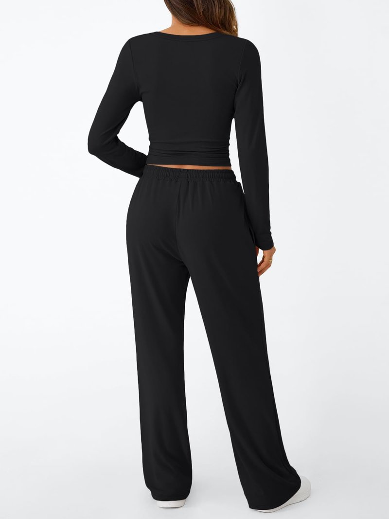Trendy Queen Womens Two 2 Piece Matching Lounge Sets 2026 Early Fall Fashion Must Haves Y2K Workout Gym Clothes Comfy Airport Travel Vacation Luxury Outfits Sweatsuit Winter Clothing