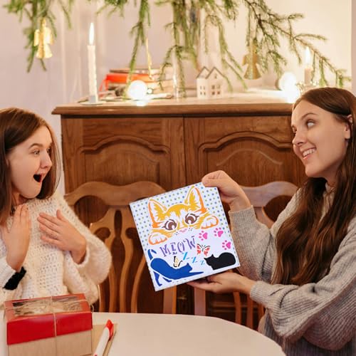 FINGERINSPIRE 5 PCS Peeking Cat Painting Stencil with 1 Pc Paint Brush Reusable 5 Styles Cat Pattern Painting Stencil Animal Cat Stencil for Painting on Wood Floor Wall Furniture DIY Home Decor