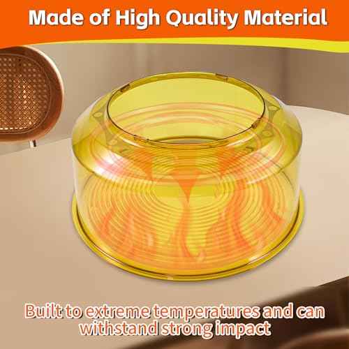 Upgraded Power Dome Replacement for NuWave Oven Pro Plus and for Elite Oven, Impact and Heat Resistant Transparent Amber Plastic Hood Cover, Easy to Clean Oven Dome
