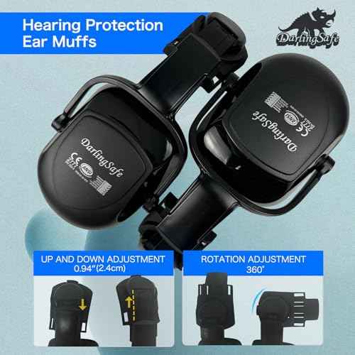 DS-A8S Matte Black Hard Hats with Visor Ear Muffs Safety Helmet Outdoor Work Head Protection ANSI Z89.1 OSHA Approved Industrial Forestry