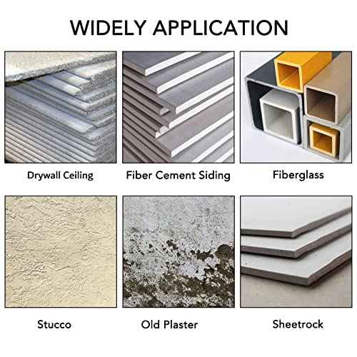 3-5/8 Inch Carbide Grit Hole Saw Cutting Through Stucco, Plaster, Cement Board, Drywall, PVC with 1-1/2" Depth, Up to 3X Faster