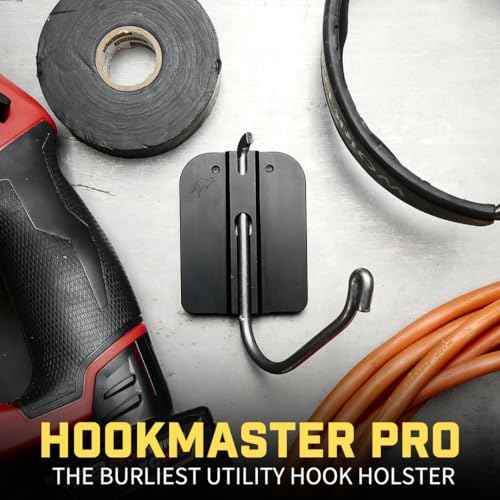 Holstery HookMaster | Tool Belt Utility Hook Holster - Heavy-Duty Steel Swivel Hook Holder - All Metal