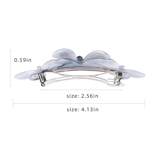 Hair Barrettes, 3pcs Large Hair Barrettes for Thick Hair, Elegant French Barrettes Retro Hair Accessories for Women Daily Wear, Light blue