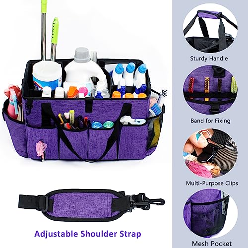 XL Professional Cleaning Caddy for Cleaning Suppliers, 17" Wearable Cleaing Bag for Housekeepers, Cleaning Organizer, Detailing Bag