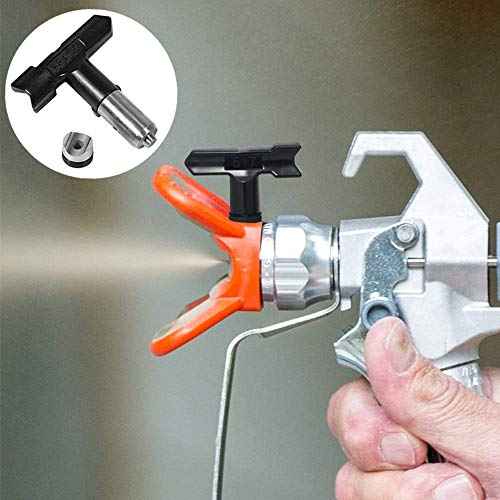 Airless Spray Gun Tip Multi Series Tungsten Steel Reversible Gun Paint Nozzle Tip (Size : 215#) Black+Sliver