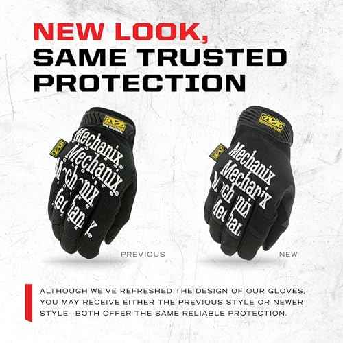 Mechanix Wear Original Women's Work Gloves - Durable Faux Leather - Breathable Multi-Purpose Women's Gloves - Machine Washable - Touchscreen Compatible - Small - Black