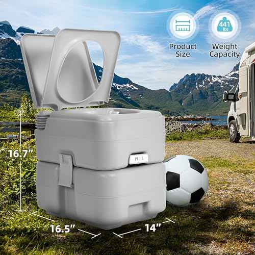 YITAMOTOR 5.8 Gallon Portable Toilet for Camping, RV Travel Potty with Press Flush Pump, Leak-proof Seal Ring for Travel, Boating, Hiking, Trips