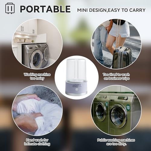Portable Mini Washing Machine | Compact Deep Cleans Underwear, Baby Clothes, Small Laundry | Lightweight for Apartment, Dorm, Hotel, Travel & Camping | Quiet Energy-Efficient（Purple）