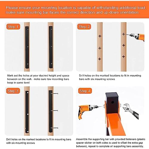 Ultrawall Wall Mount Wood Organizer Racks, Lumber Storage Metal Racks Wood Storage Racks with 3-Level (3 Pack)
