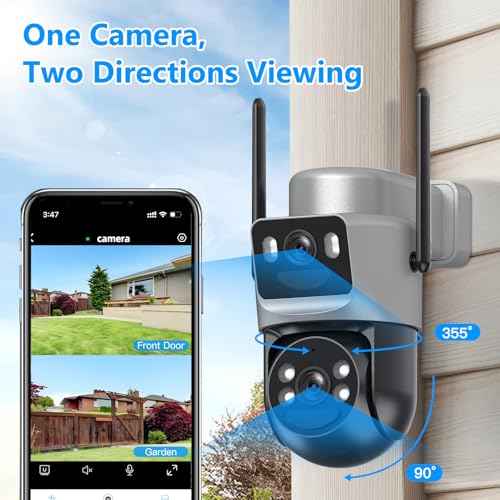 4K Solar Security Cameras Wireless Outdoor Battery Powered, 5GHz & 2.4GHz Dual Lens Bullet & 360¡ÆPTZ Linkage Outdoor Security Camera with Solar Panel, 8X Digital Zoom Color Night Vision (Silver)