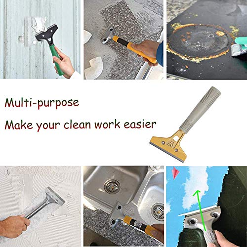 4" Wide Extendable Razor Blade Sticker/Paint Scraper Remover for Window Glass Windshield Tile Granite Wall Cleaning Hand Tool, Gum Cleaning, Stove Cleaner, SCRP-A