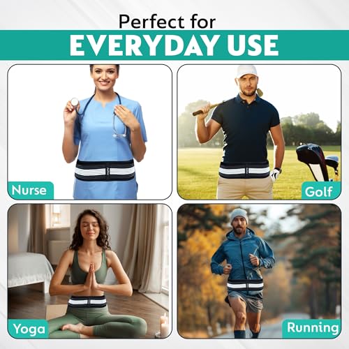 Sciatica Belt for Women & Men – Adjustable Neoprene SI Joint Support Belt – Lower Back & Pelvic Stabilizer – Lightweight & Breathable – Fits Hip Sizes 44-55 Inches