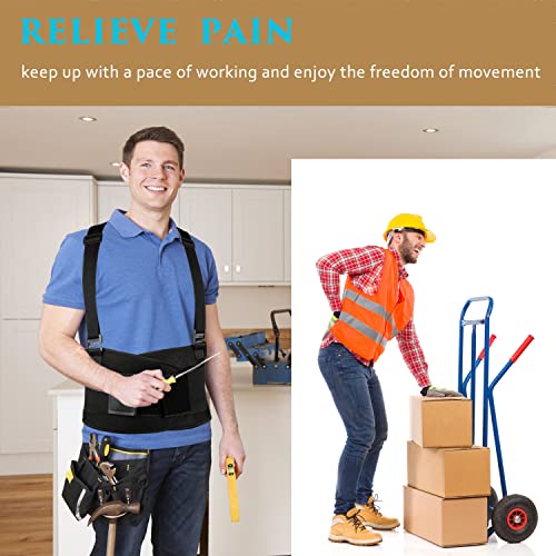 Work Back Brace - Back Support Belt for Lower Back Pain Relief, Heavy Lifting, Herniated Discs - Industrial Back Brace for Work With Shoulder Straps Fits Men and Women 3XL/4XL(45"-53")