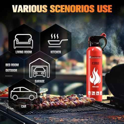 Upgraded 8-IN-1 Fire Extinguisher for Home Vehicle Car Kitchen Boat, Small Fire Extinguishers Spray with Mount for Class A B C K Fire, Portable Easy Clean (6 Pack)