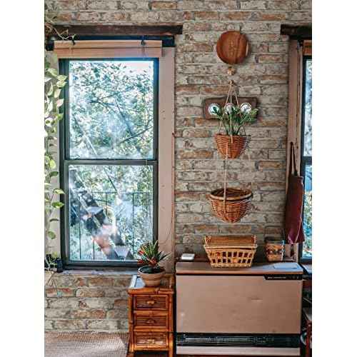 Sevalo Brick Wallpaper Peel and Stick Brick Contact Paper for Walls Red 3D Faux Self-Adhesive Removable Wallpaper for Bedroom Kitchen Backsplash Accent Wall Sticky D?cor Fireplace 17.3inW 78.7inL