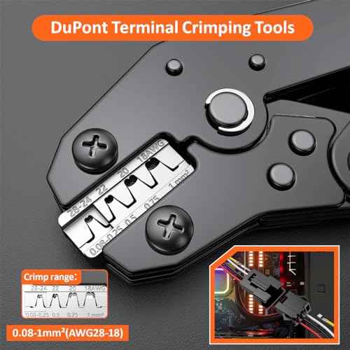 Preciva Crimping Tool Connector kit, 1050Pcs JST-SM Connectors Set, AWG28-18/0.08-1mm©÷ Ratcheting Crimper Tool for Dupont, Molex, ATX, JST Series