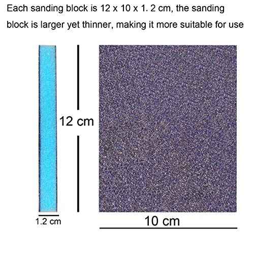 12 Pack 100 Grit Medium Grade Sanding Blocks, Washable and Reusable Sand Sponge for for Brush Pots, Polishing Wood and Metal