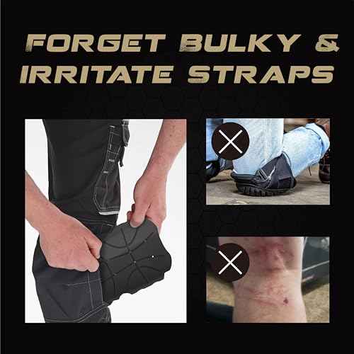 Knee Pad Insert for Work Pants/Bibs, Uniforms, and Tactical Pants, Breathable Knee Pad Inserts for Construction, Flooring, and Garage, 11.5''¡¿7.9''¡¿0.45'', BLACK, 3 Pairs