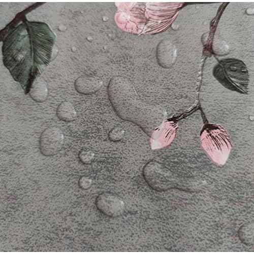 Floral Peel and Stick Wallpaper Grey Contact Paper Flower Waterproof Modern Wall Paper Decorative Removable Self Adhesive Wallpaper for Bedroom 17.7" x 118.1"