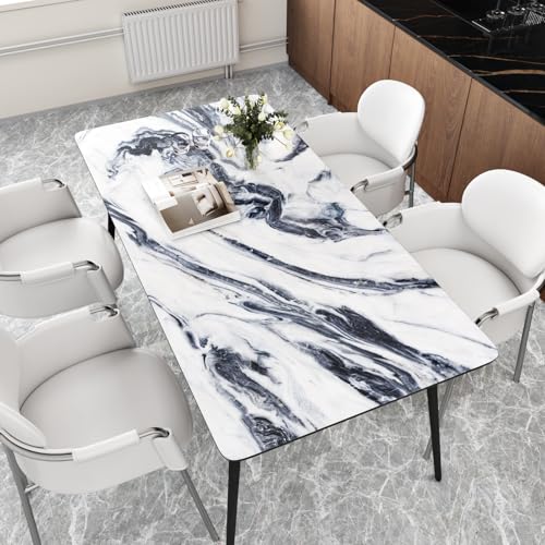 Wallercity Glossy Blue/White Marble Contact Paper for Countertops Kitchen Granite Peel and Stick Wallpaper Removable Vinyl Wraps for Drawer Liner 15.8''x78.7'' Marble Wall Paper for Cabinets Counters
