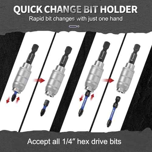 Quick Change Bit Holder for 1/4¡± Hex Drive, Screwdriver Extension Drill Bit Holder, S2 Shank, 2-3/8 inch long