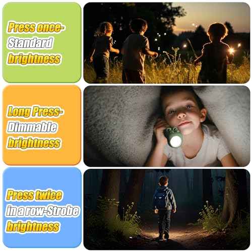 Rechargeable Children's Flashlight, LED Flashlight for Boys and Girls, Pink Unicorn for 4-6 Year Old Girls and Boys, Camping and Outdoor Exploration, Birthday Gift (Crocodile+Unicorn)