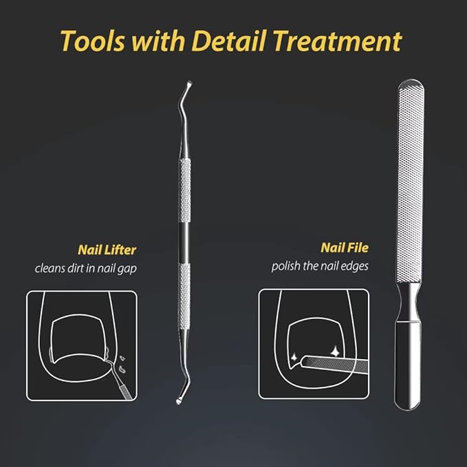 5 in 1 Professional Toenail Clippers for Thinck & Ingrown Nails, Upgraded Podiatrist Toe Nail Clippers for Men, Sharp Blade Nail Cutter Set, Wanmat