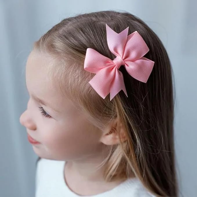 CÉLLOT 40PCS 3 Inch Boutique Grosgrain Ribbon Pinwheel Hair Bows Alligator Clips for Baby Girls Toddlers Accessories Teens In Pairs(Pastel Colors)