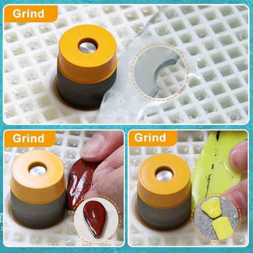 Grinder Bits for Stained Glass - Diamond Grinder Head 1/8", 1/4", 3/4" and 1" Core Stained Glass Grinder Bits & Brazed Diamond Grinder Bit Head, Stain Glass Tools and Supplies for Stained Glass