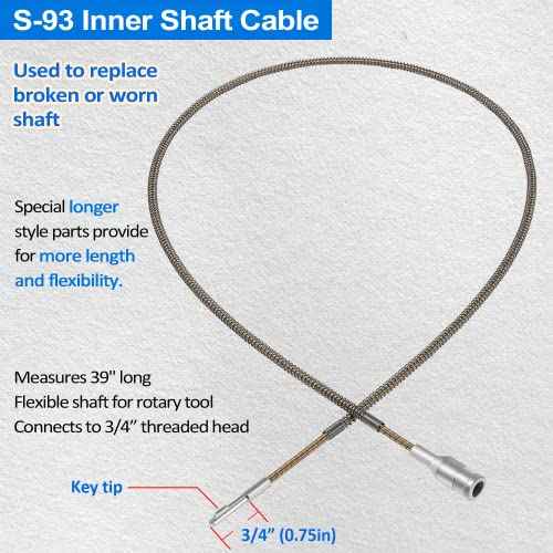 Replacement for Foredom Flexshaft S-93 Inner Shaft Cable & S-77 Outer Sheath Set for CC LR S SR TX Series Rotary Motors Jewelry Tool Maintenance Kit, 39¡± Long