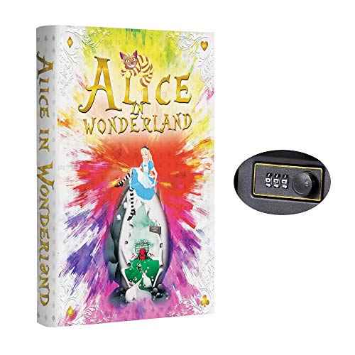 Fake Book Box - Small Safe Box with Combination Lock - Hidden Safe in Plain Sight - Diversion Safes - Secret Safes (Alice) (Large)