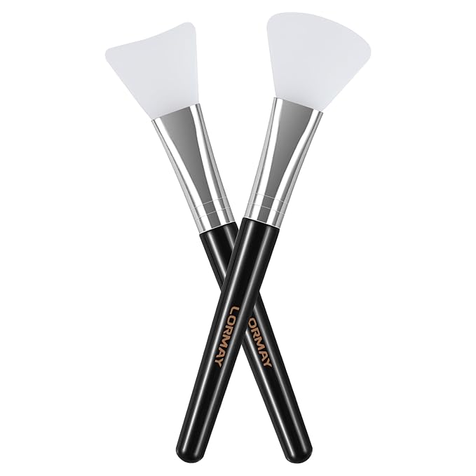 LORMAY 2 Pcs Silicone Face Mask Applicator Brush for Facial Mud, Clay Mask, Modeling Mask, Jelly Mask