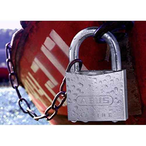 ABUS 75IB/40 Marine Grade Chrome Plated Brass Padlock, Stainless Steel Shackle, Keyed Different
