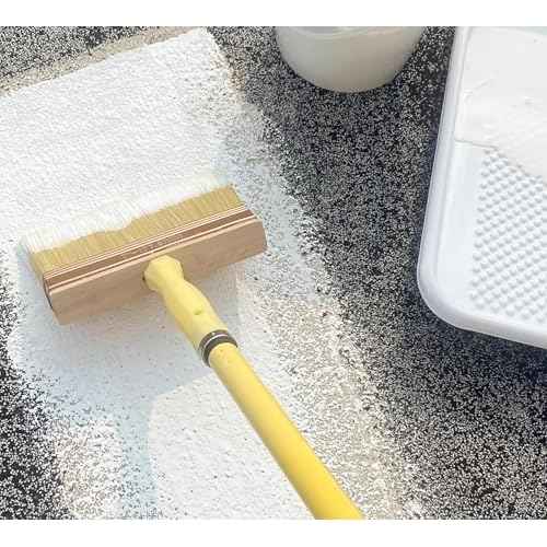 Great Andrew 7 Inch Deck Stain Brush, Deck Paint Brush, Wide Large Brush for Staining Wood Wall Fence, Lime Wash Paint Brush Applicator for Smooth Rough Textured Surfaces, Home Repair Painters Tools