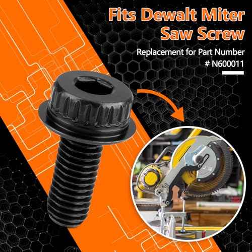 N600011 Miter Saw Blade Bolt for DeWalt, Replacement DeWalt Miter Saw DWS713 DWS715 DWS716 DWS716XPS DWS779 DWS780 DCS361M1 DCS361B DHS790T2 DHS790AB DWS713-B2 DWS713-B3 DWS713-AR DHS790AT2-2 Pack
