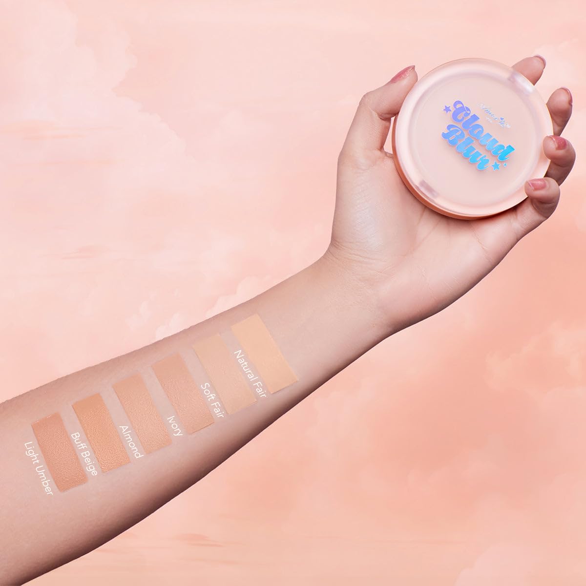 Beauty Bundle Beauty Creations Pink Cloud Pink Loose Setting Powder & Amorus Cloud Blur Matte Balm Foundation, Minimizes Pores, Matte Finish 14HR Shine Control (Buff Beige)