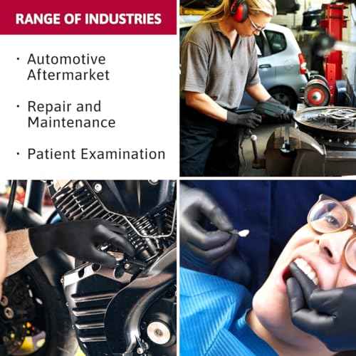 Disposable Nitrile Gloves w/Textured Fingertips for Medical, Industrial, Automotive Use