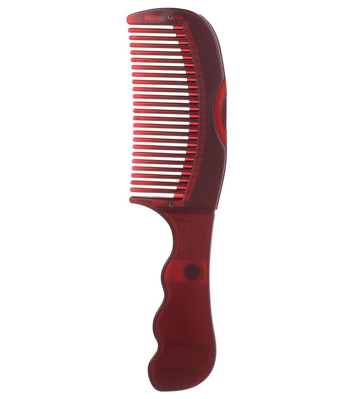 Dandruff Comb, Hollow Tooth Button Comb, Detoxing Comb Energy Massage Comb, Scalp Psoriasis Comb Dandruff Removal Comb, Lice Comb Multifunctional Hairbrush (Red 1PC)