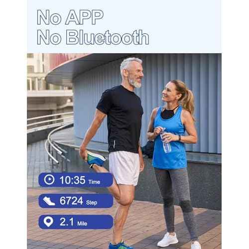 GRV Fitness Tracker Non Bluetooth Fitness Watch No App No Phone Required Waterproof Pedometer Watch with Steps Calories Counter Sleep Tracker for Men Women Parents