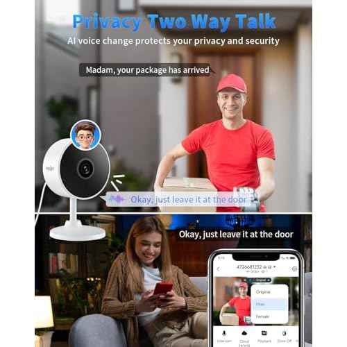 [5G & 2.4G] 2K Indoor Security Cameras for Home Security, AI Voice Change for 2-Way Talk, Motion Detection, Night Vision, 24/7 SD Recording/Cloud Storage, Baby Monitor/Dog/Pet Camera with Phone App, 2