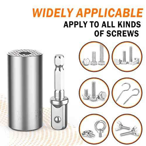 Dusor Gifts for Men Super Universal Socket Tools, Stocking Stuffers for Men, White Elephant Gifts for Adult, Gift for Him Who Have Everything, Gift Under 10 Dollars Socket Set with Power Drill Adapter