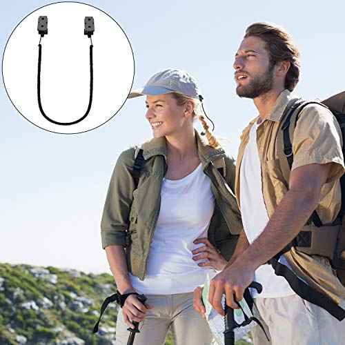 Black Adjustable Hat Strap Clips Windproof Clips Cap Retainers Anti-Lost Strap with Cord Locks for Sports