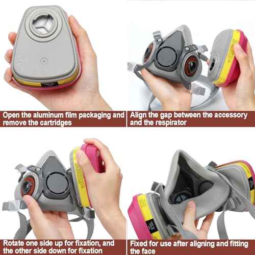RANKSING Respirator Mask with Filters and Safety Glasses to Against Dust Gases while Painting Spraying