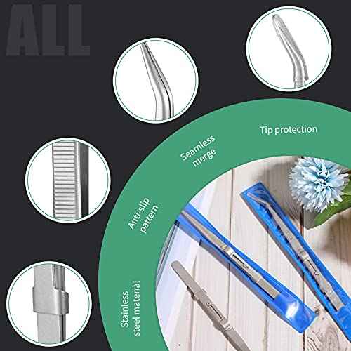 4 Pieces Precision Soldering Tweezer ESD Industrial Electronic Tweezers Tool Set Include Fine Point Tip Straight Tweezer and Locking Curved Tip Precision Tweezer for Jewelry Makeing Craft