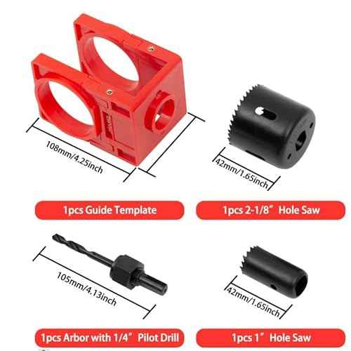 Door Lock Installation Kit Including Hole Saws Door Jig Guide Template (1 Set)