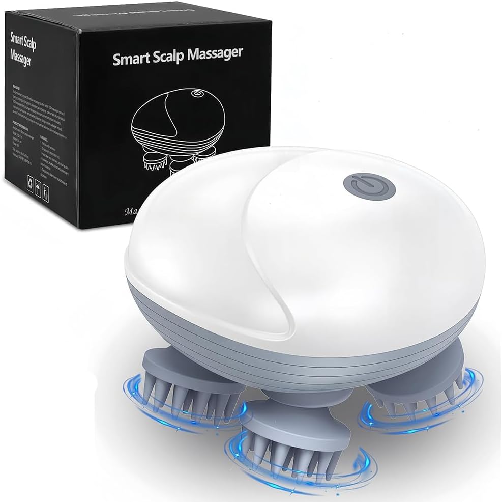 Upgraded Handheld Pet Massager for Dogs and Cats, Electric Cat Massager Dog, with 4 Rotatable Heads, Three Modes, for Relieving Tight Stiffness Muscles, Promote Bonding