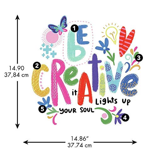 RoomMates RMK4668SCS Be Creative Inspirational Quote Peel and Stick Wall Decals