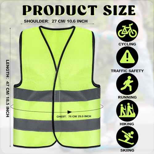 Zhanmai Kids Safety Vest Bulk High Visibility Reflective Construction Vest with Strips Neon for Traffic Child Outdoor