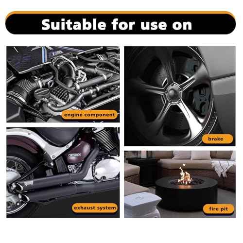 NADAMOO High Heat Spray Paint for Metal, Matte Finish BBQ & Stove Aerosol Paint - High Temperature Resistant Up to 1200¡ÆF, 4 Cans, Black