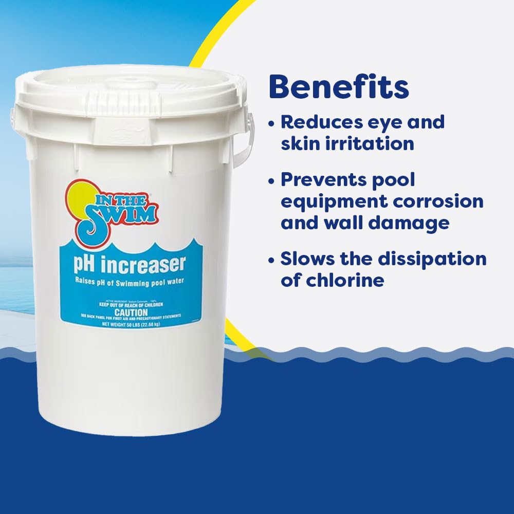 In The Swim pH Increaser and Alkalinity Increaser Bundle: Includes 25 Pound Bucket of pH Increaser and 25 Pound Bucket of Alkalinity Increaser - for Perfectly Balanced Swimming Pool Water